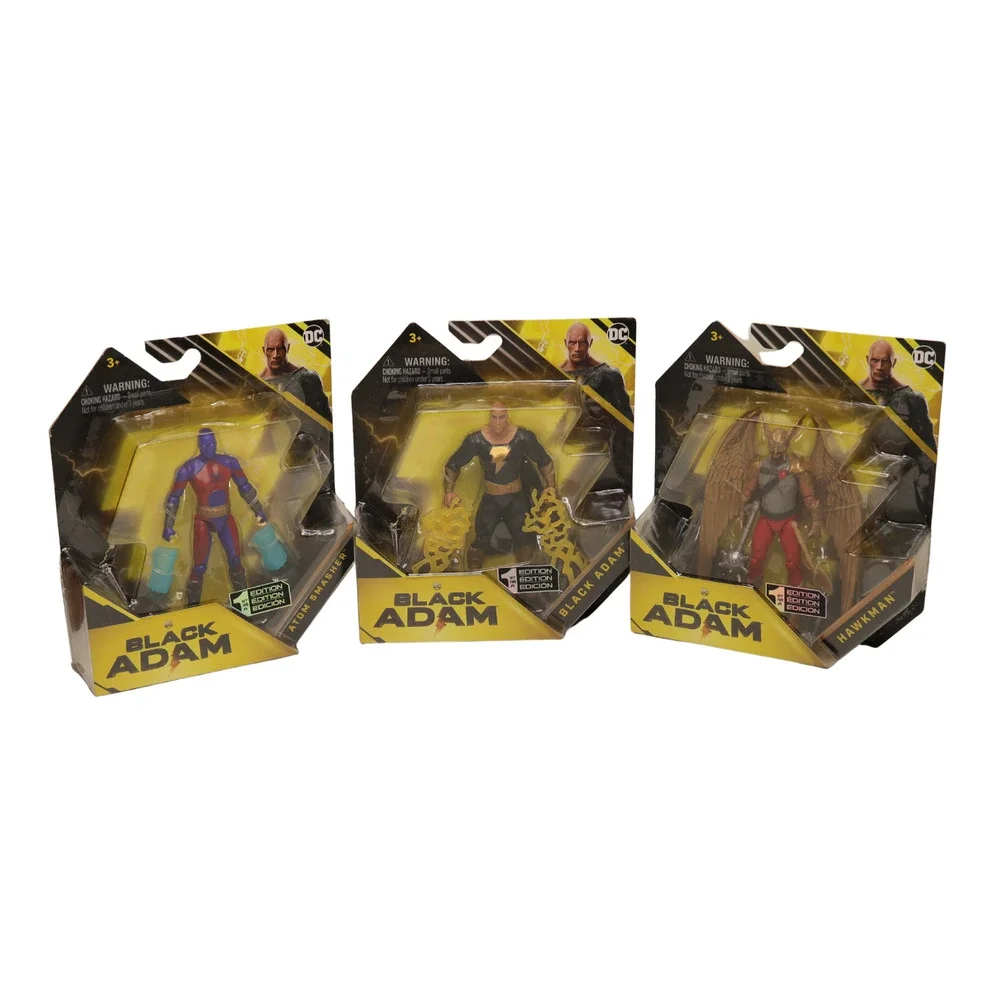 2022 DC Black Adam Figures Lot Of 3 Hawkman - Atom Smasher - Black Adam - Carded